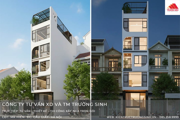 Mẫu thiết kế nhà anh Hiển Cầu Giấy Hà Nội