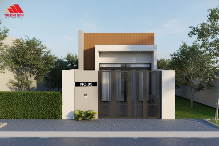 Mẫu nhà cấp 4 mái bằng  ( mẫu 1)
