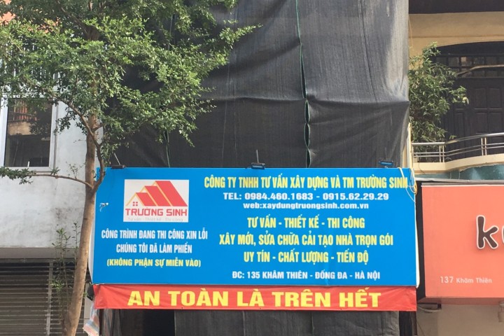 Thiết kế, xây nhà trọn gói mặt phố tại Đống Đa, Hà Nội