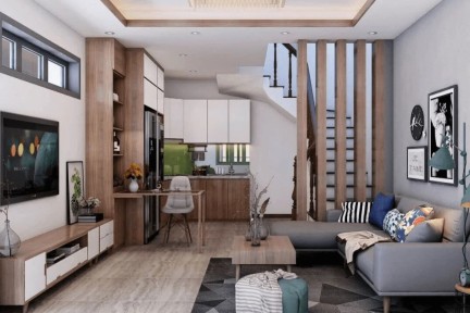 Tổng hợp các mẫu thiết kế phòng khách nhà ống đẹp, hiện đại