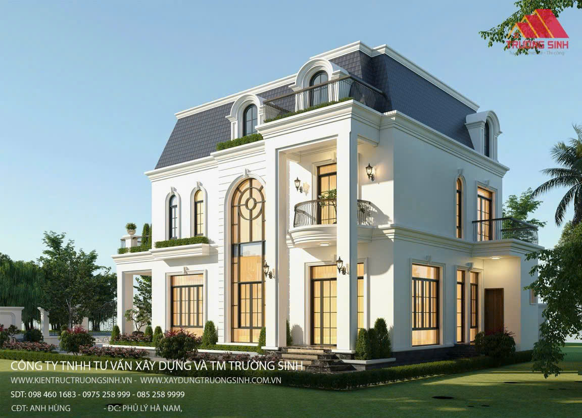 Sự kết hợp giữa cửa vòm nghệ thuật và phào chỉ tinh xảo