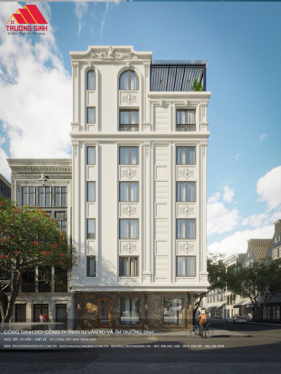 Mẫu tòa nhà văn phòng Tân cổ điển Pháp 