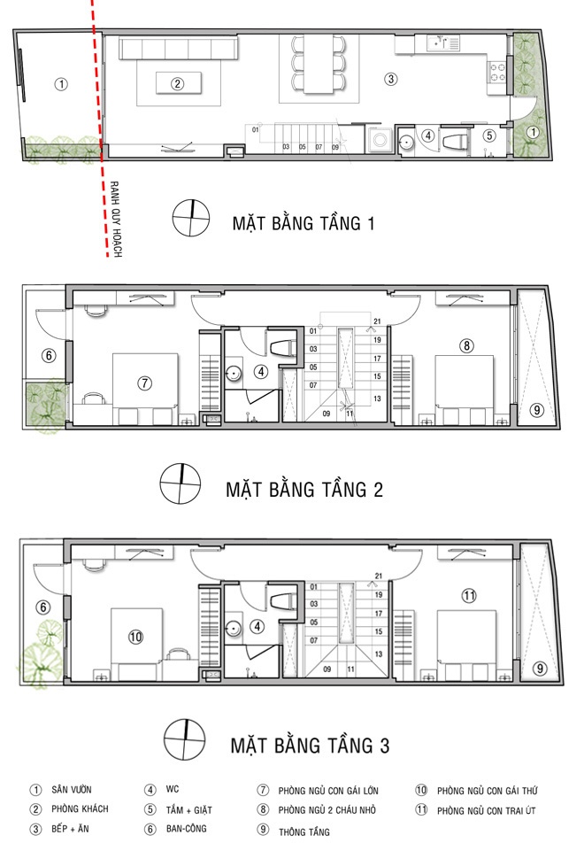 bản vẽ mặt bằng thiết kế nhà 3 tầng 50m2
