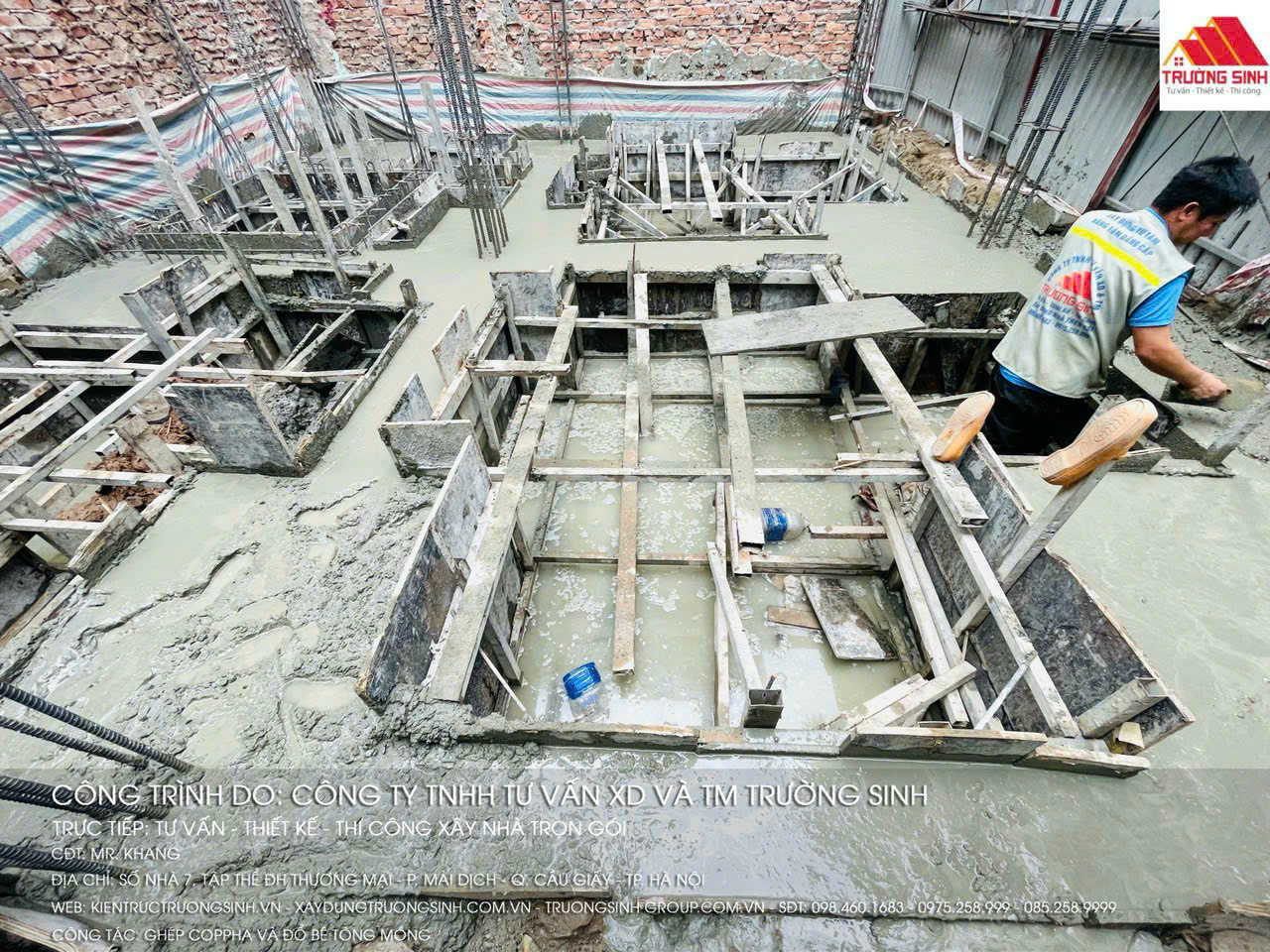 đổ bê tông móng