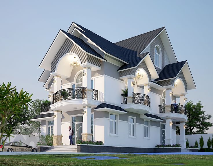 Nhà 2 tầng mái Thái hiện đại