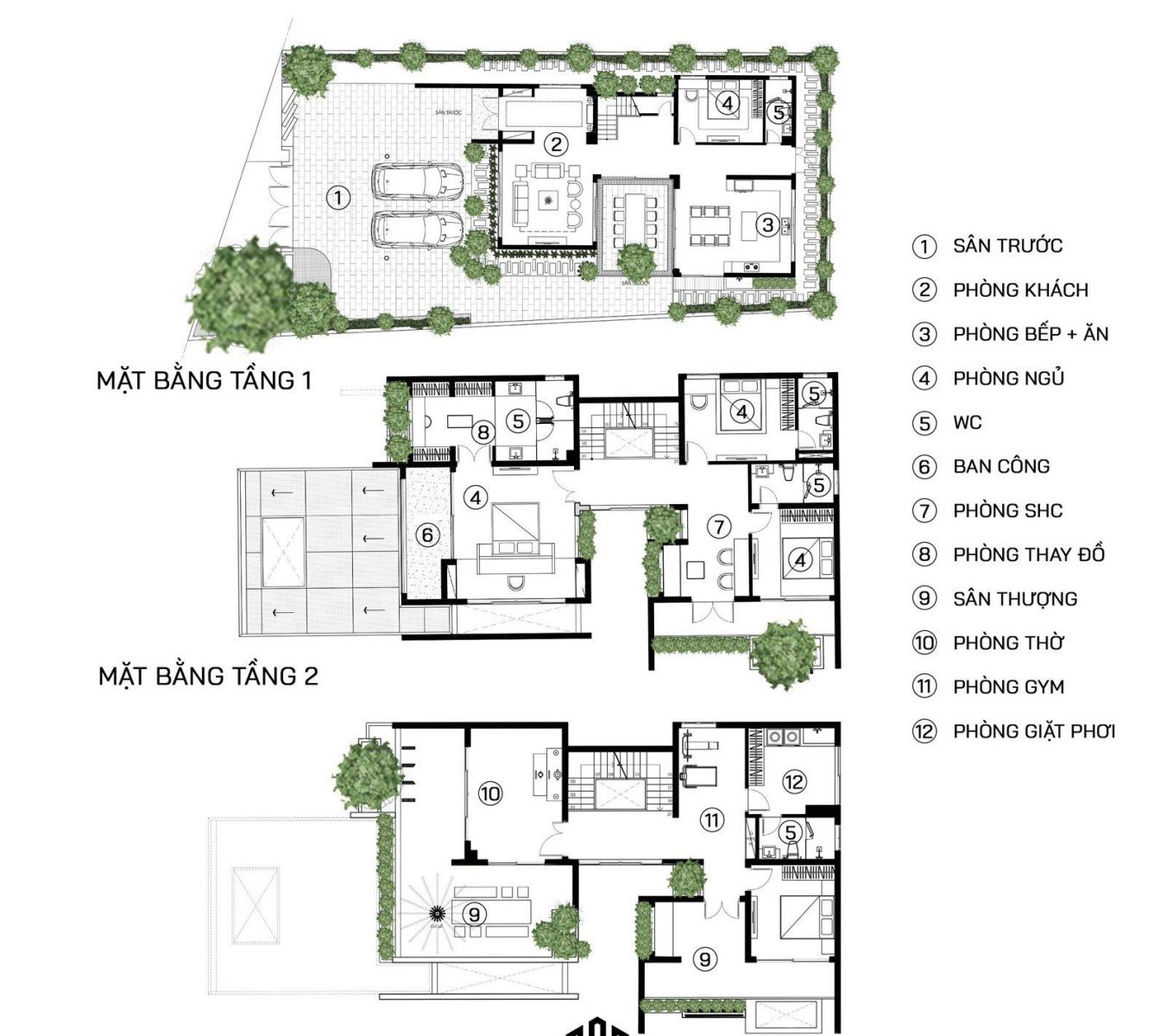 Mặt bằng nhà 50m2 2 tầng