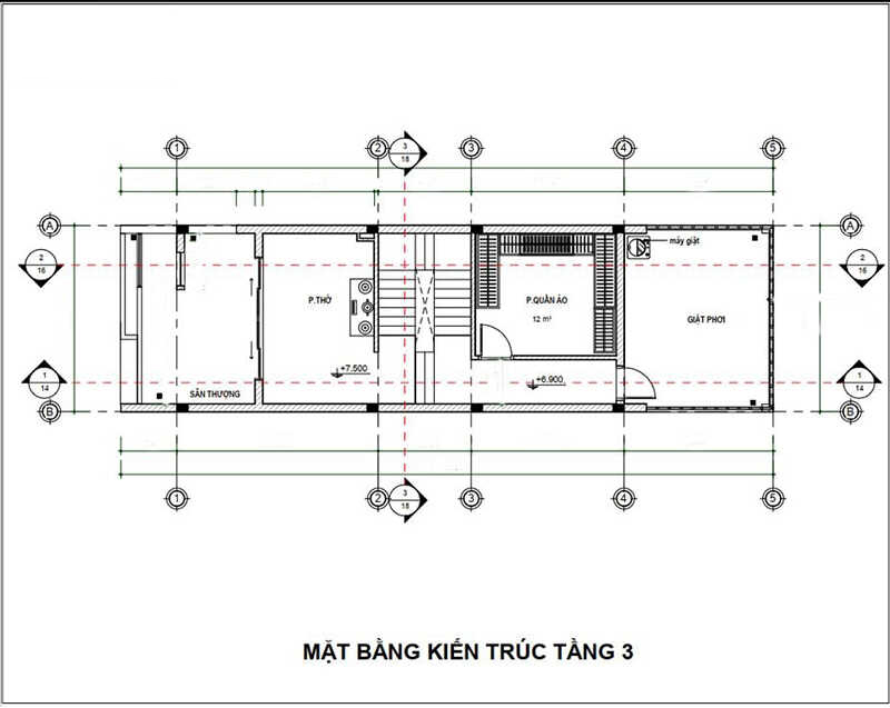 bản vẽ mặt bằng kiến trúc tầng 3