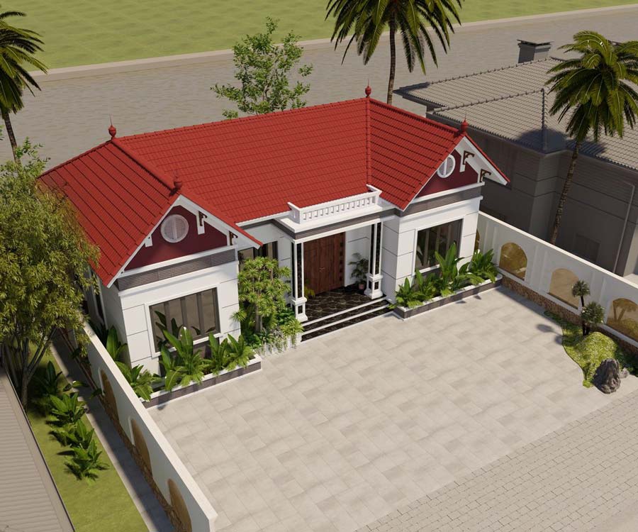 Mẫu thiết kế nhà 3 gian 2 chái hiện đại