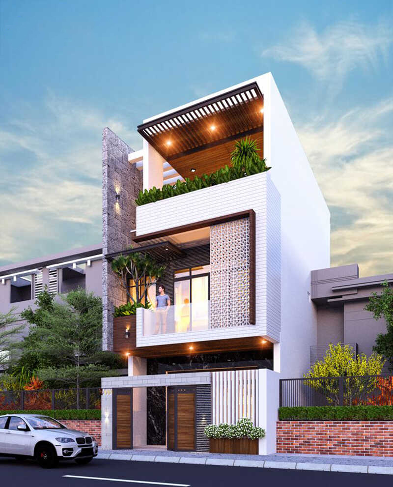 Phối cảnh nhà 3 tầng 6x12