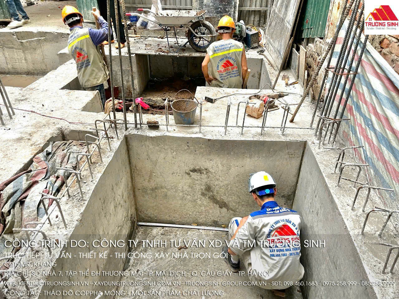 công tác đổ bê tông móng