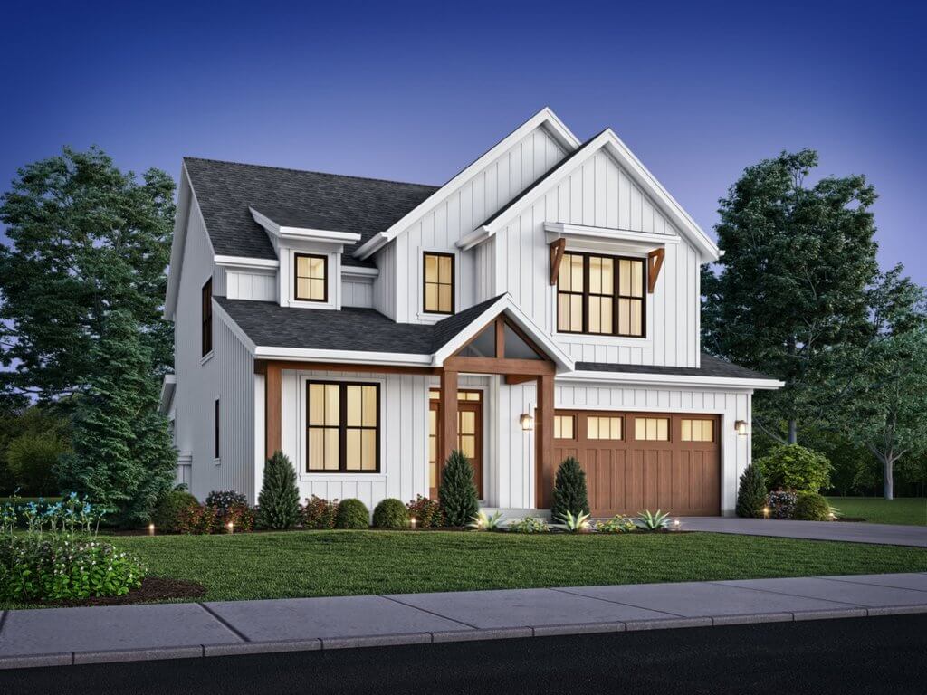 Thiết kế nhà 2 tầng kiểu Mỹ