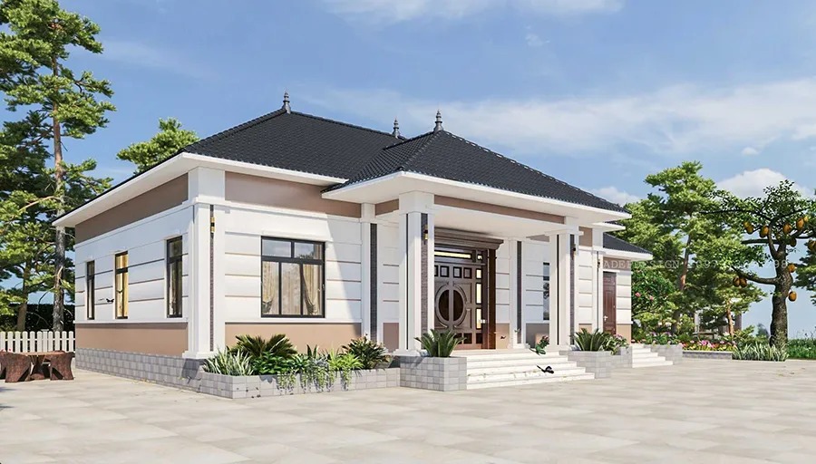 Mẫu nhà cấp 4 mái Nhật