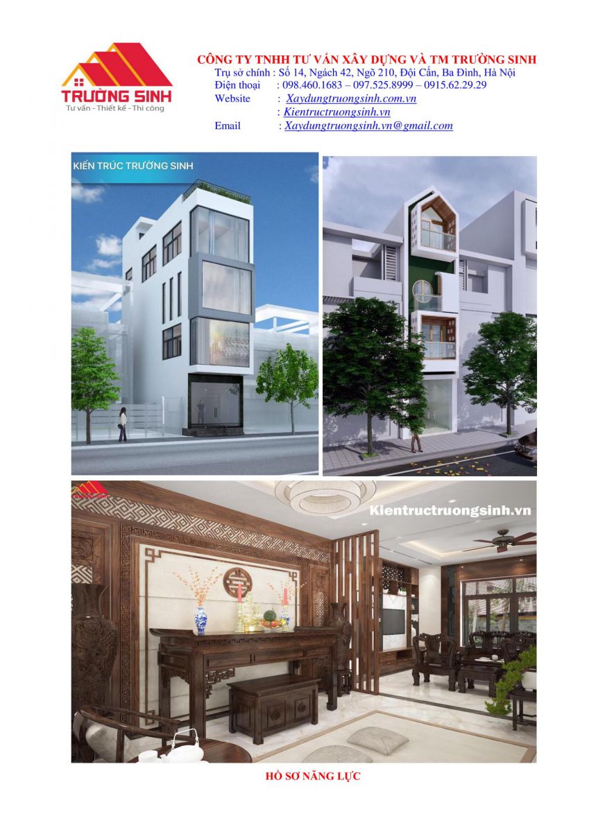 Hồ sơ năng lực công ty xây nhà trọn gói [Trường Sinh]