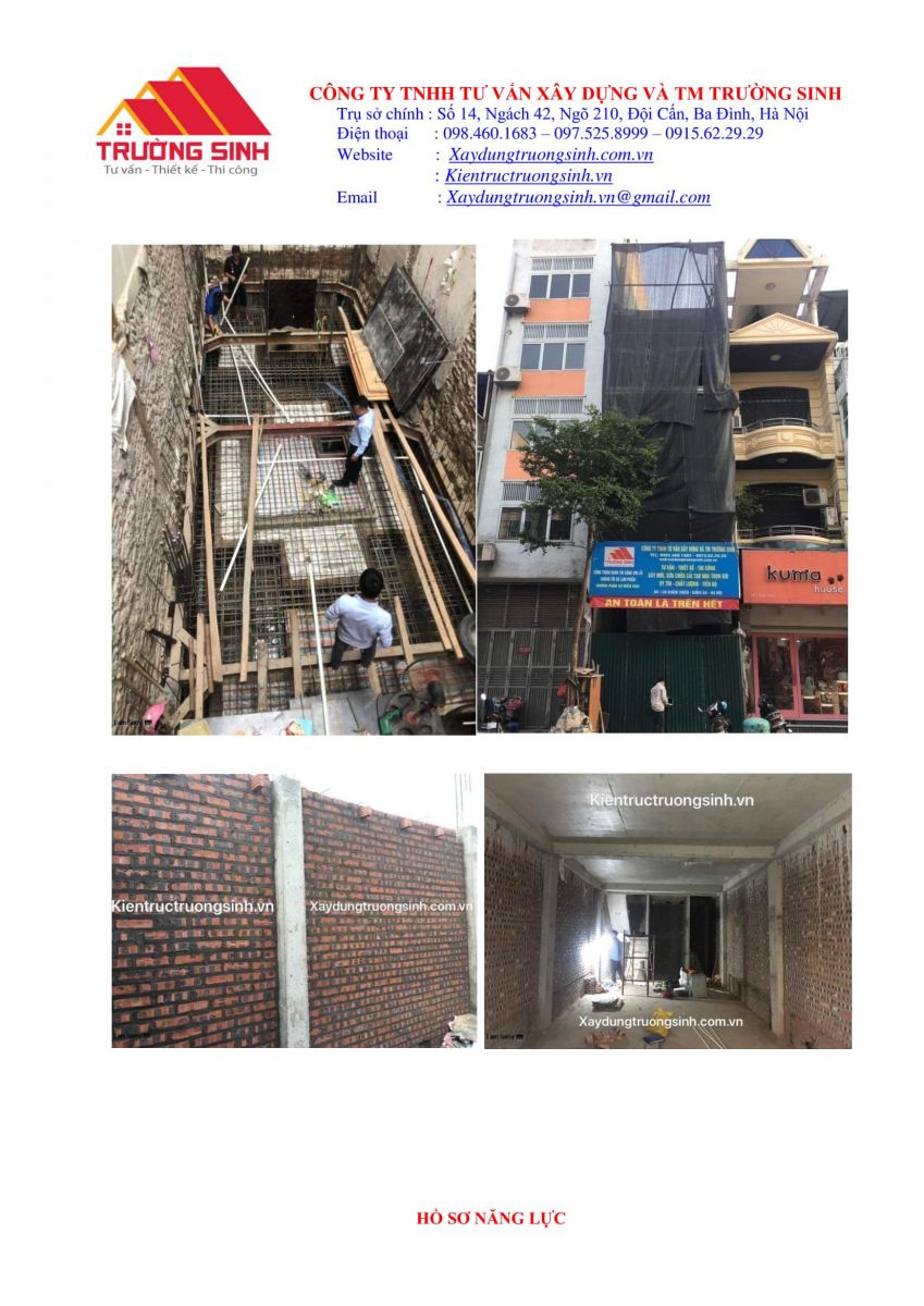 Hồ sơ năng lực công ty xây nhà trọn gói [Trường Sinh]