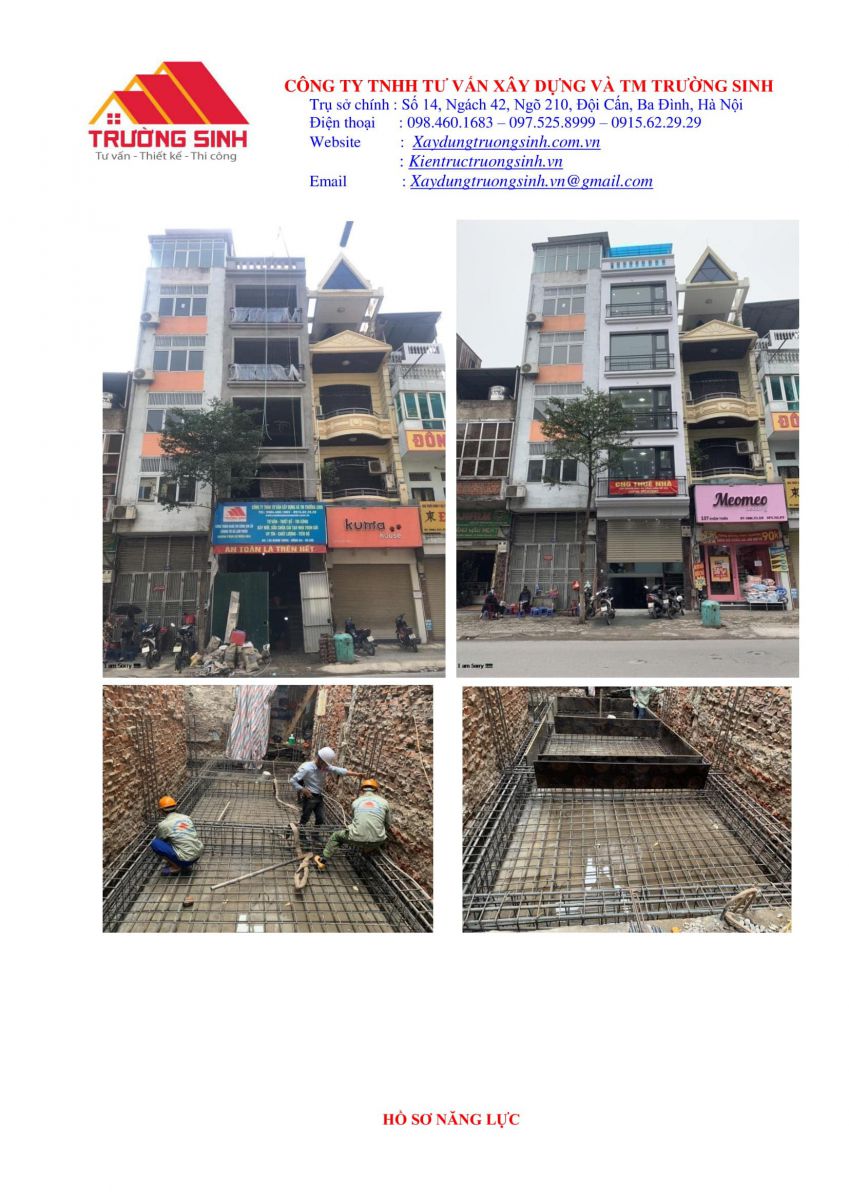 Hồ sơ năng lực công ty xây nhà trọn gói [Trường Sinh]