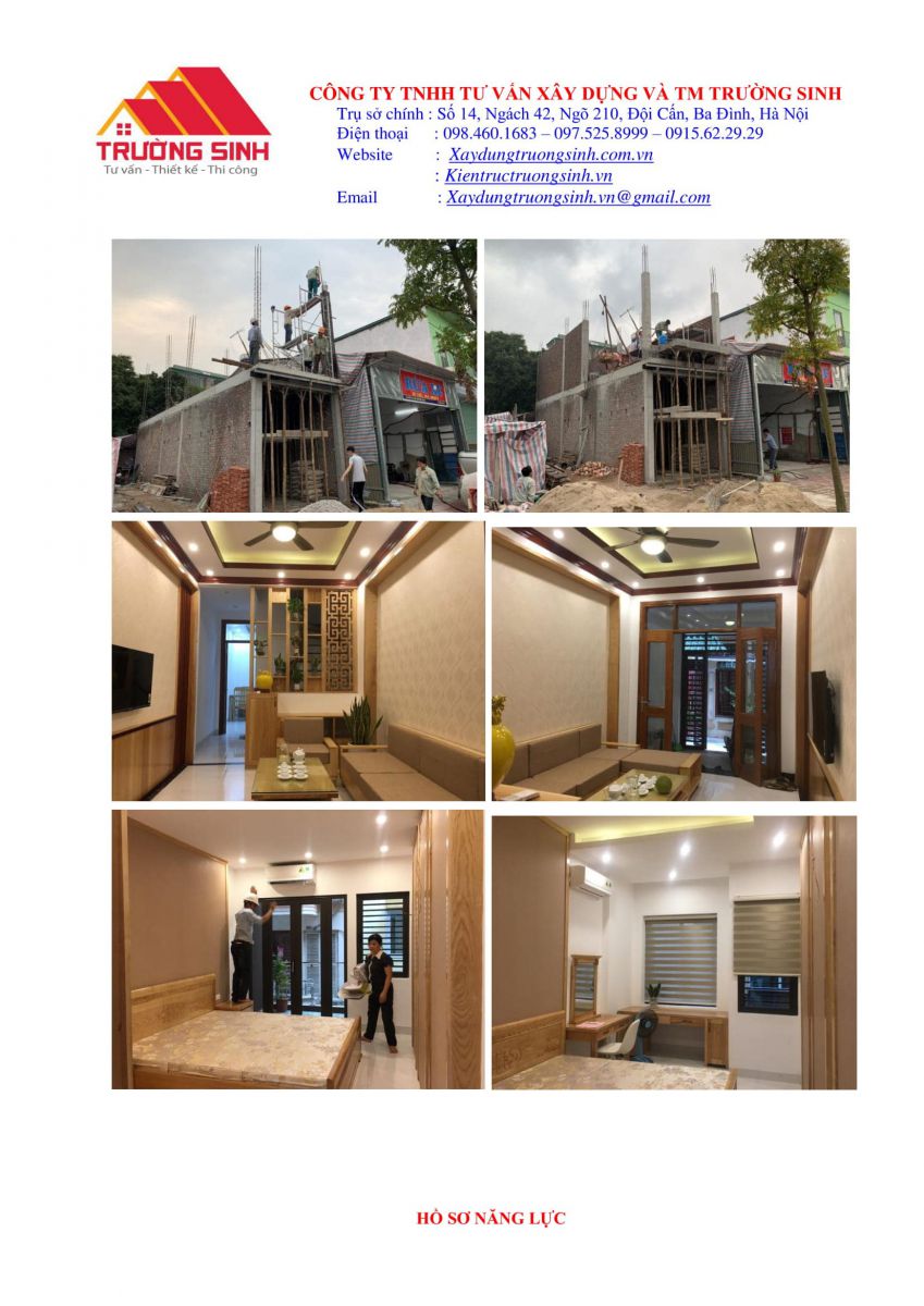 Hồ sơ năng lực công ty xây nhà trọn gói [Trường Sinh]