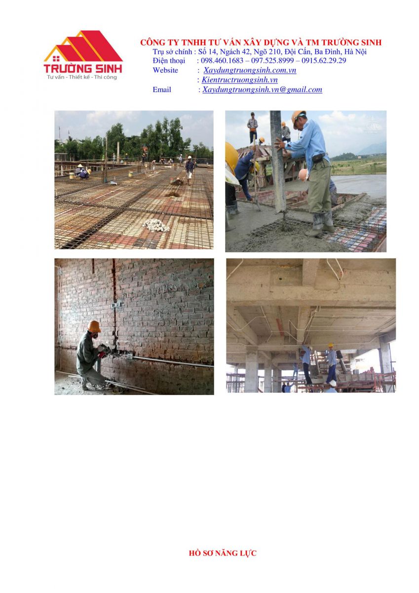Hồ sơ năng lực công ty xây nhà trọn gói [Trường Sinh]