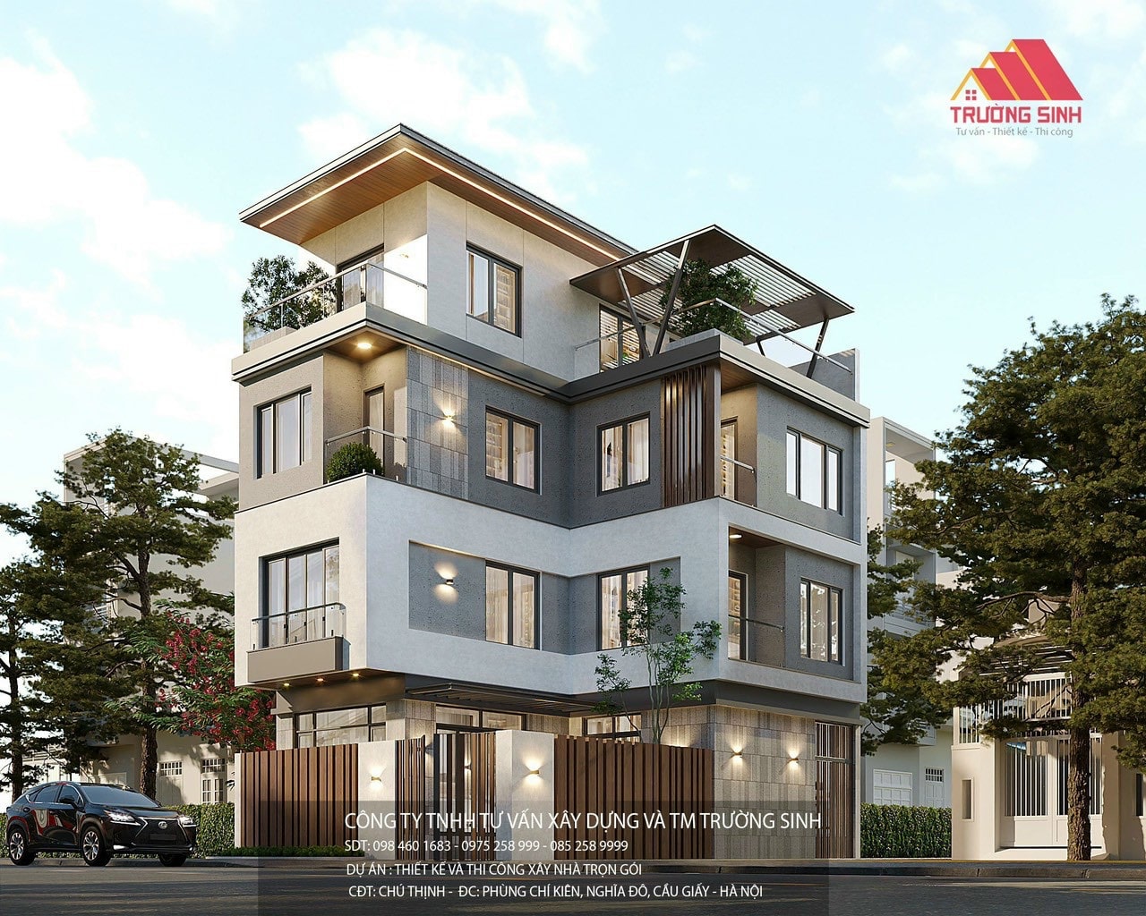 mẫu thiết kế nhà phố  2 tầng