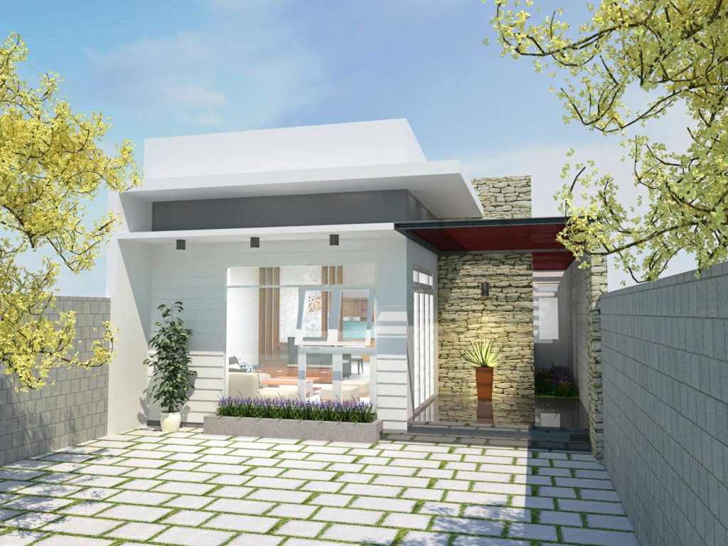 thiết kế nhà 50m2 1 tầng