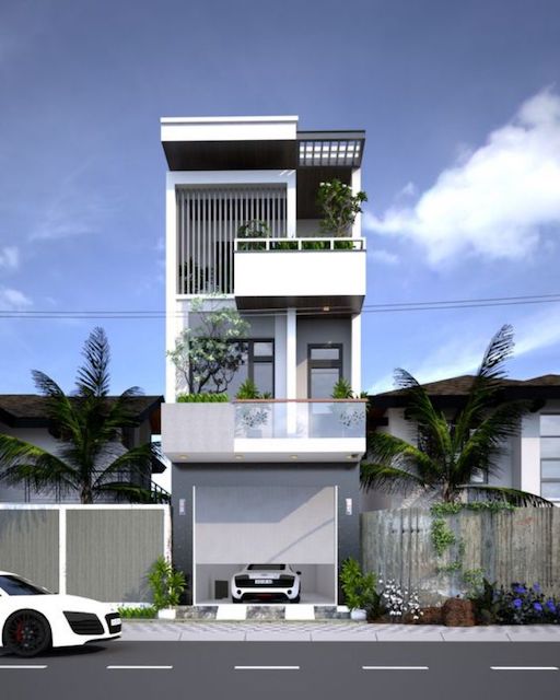 mẫu nhà 60m2 có gara ô tô