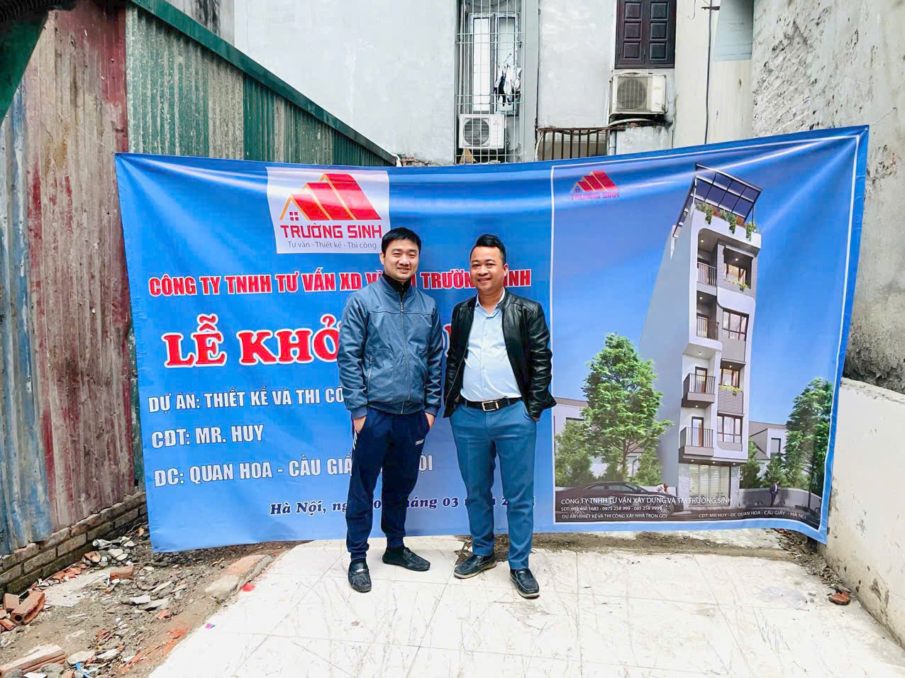 phá dỡ đào móng nhà anh Huy
