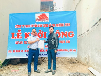 lễ  khởi  công công trình xây nhà  trọn gói nhà chú Hoàng